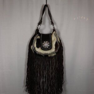 VERY RARE - Raviani Teresa's Hobo with Cow Fur Pattern Never Used Hard to Find